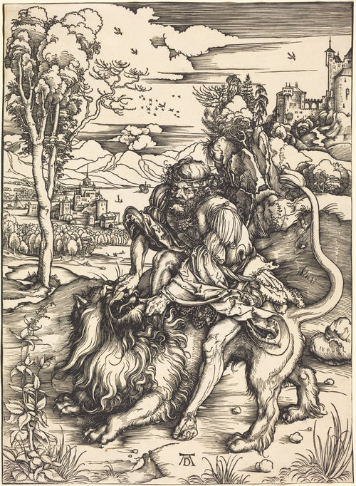 Albrecht Dürer — Samson Fighting with the Lion | Woodcut Print