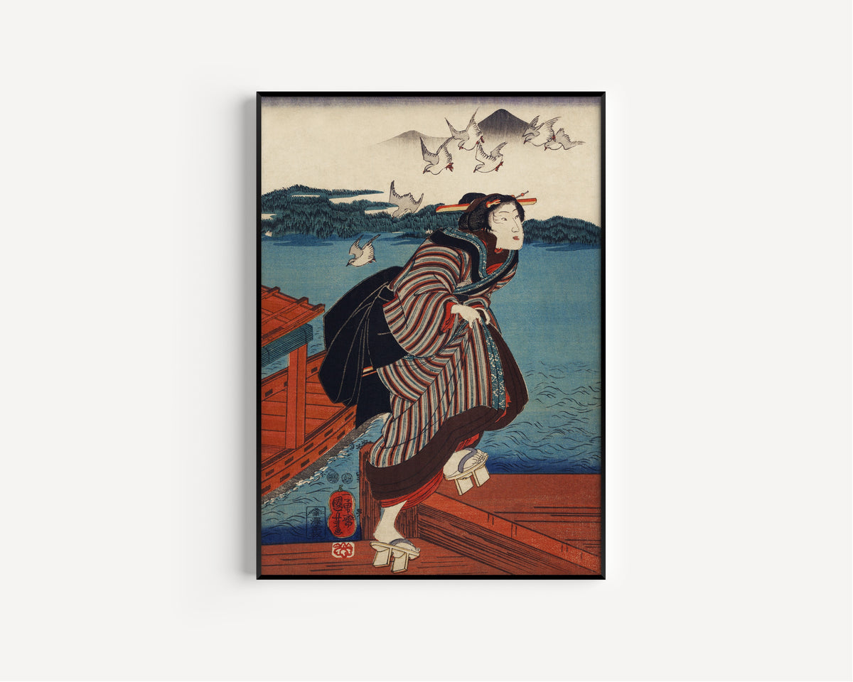 Utagawa Kuniyoshi — Sanbashi no Onna | Japanese Woodblock Print (Ukiyo-e)