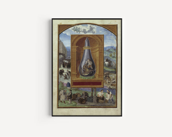 Splendor Solis — Saturn and His Children | Illuminated Manuscript Print