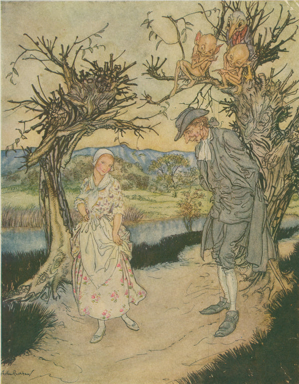 Arthur Rackham — Sauntering Along in the Twilight | Fairy Tale Illustration Print