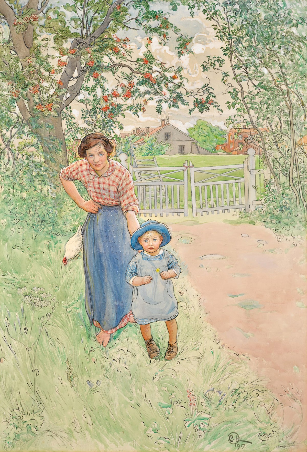 Carl Larsson — Say Hello to the Gentleman! | Swedish Watercolour Print