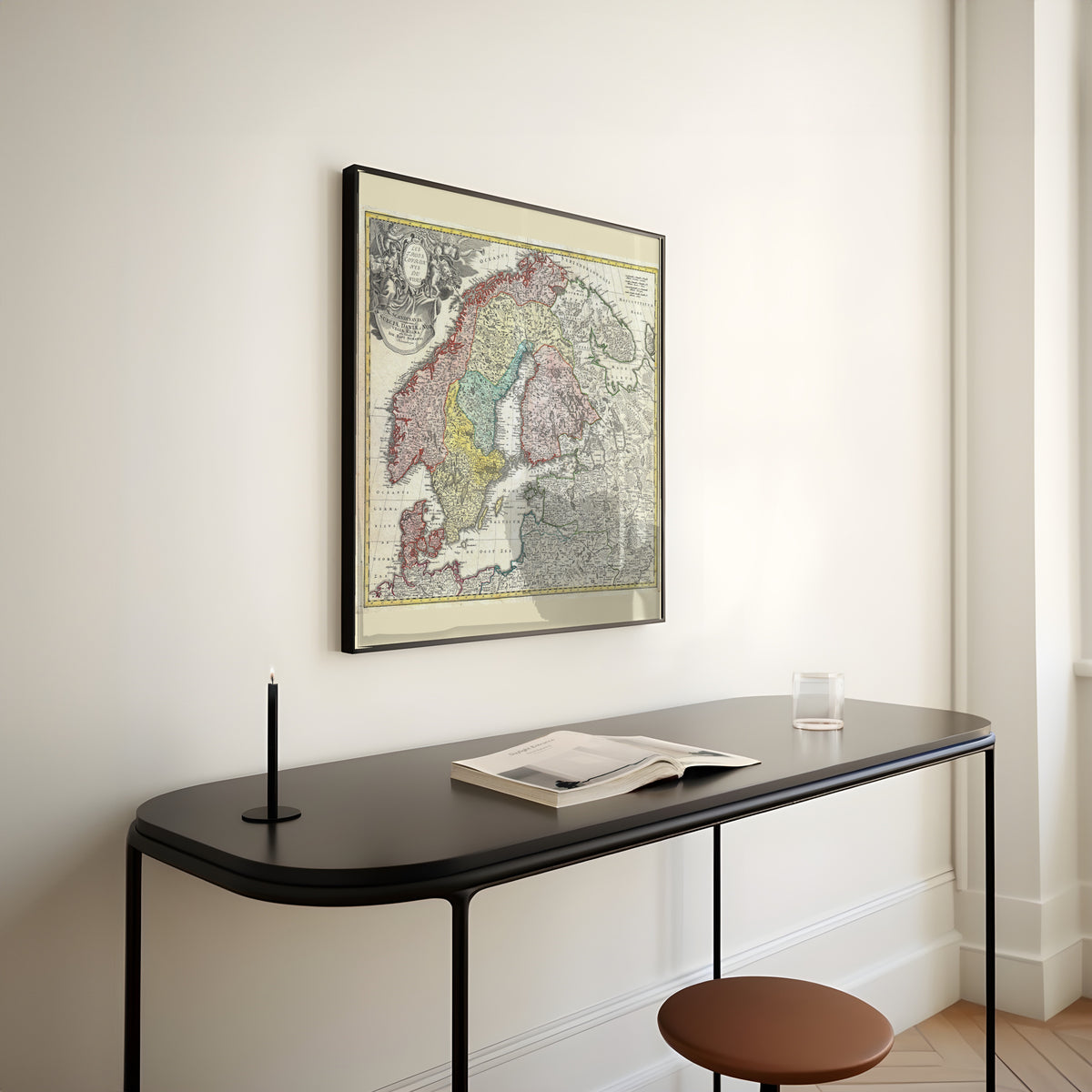Johann Baptist Homann — Scandinavia (Scandinavia complectens Sueciae, Daniae et Norvegiae Regna) | Hand-Coloured Engraved Map Print