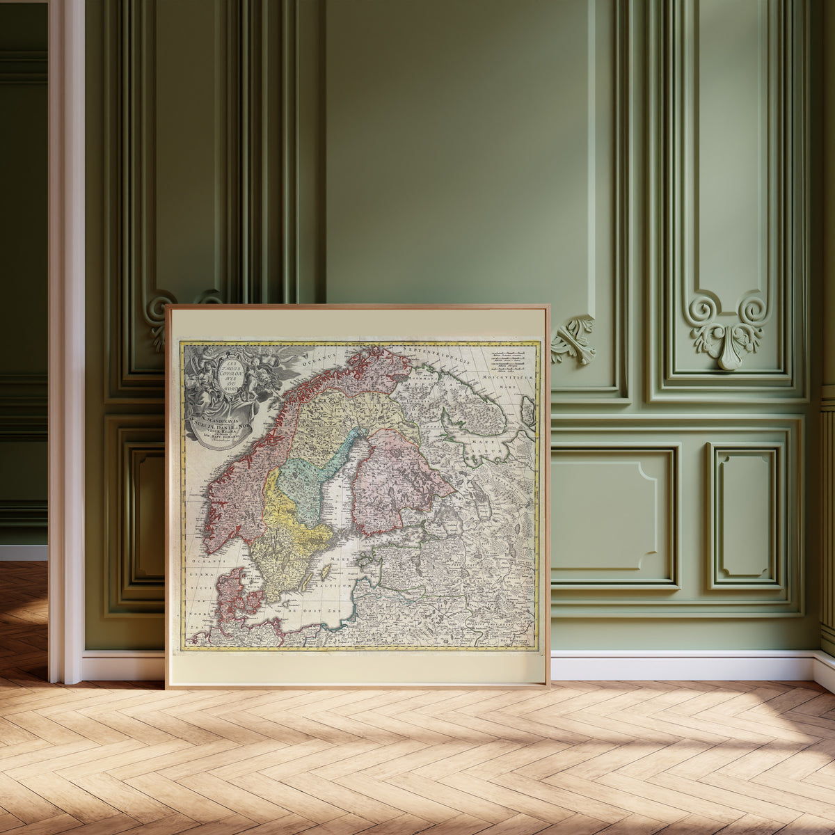 Johann Baptist Homann — Scandinavia (Scandinavia complectens Sueciae, Daniae et Norvegiae Regna) | Hand-Coloured Engraved Map Print