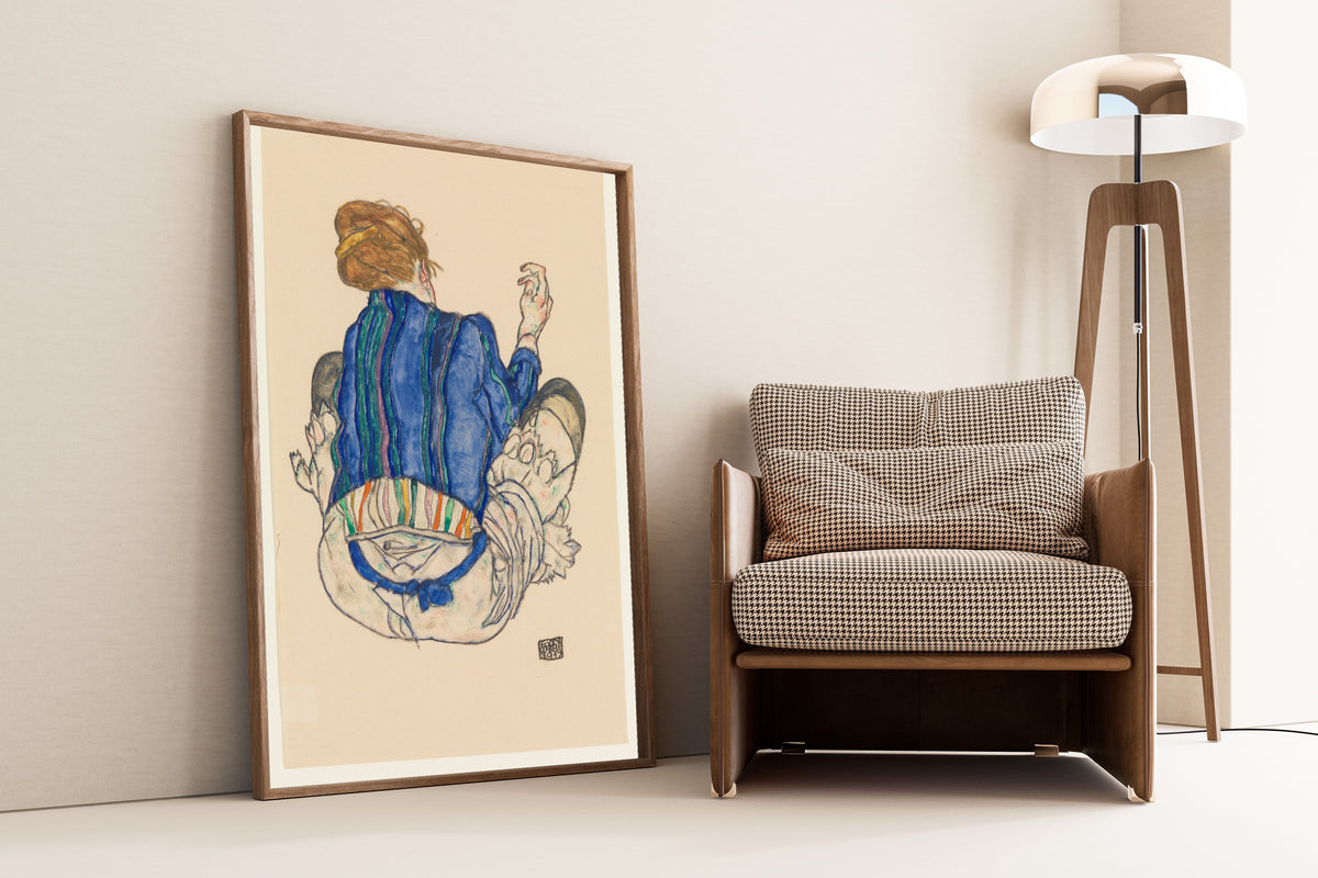 Egon Schiele — Seated Woman (blue jacket) | Fine Art Print