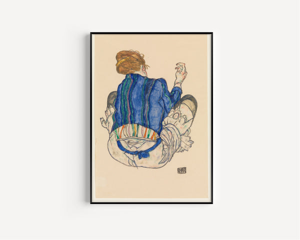 Egon Schiele — Seated Woman (blue jacket) | Fine Art Print