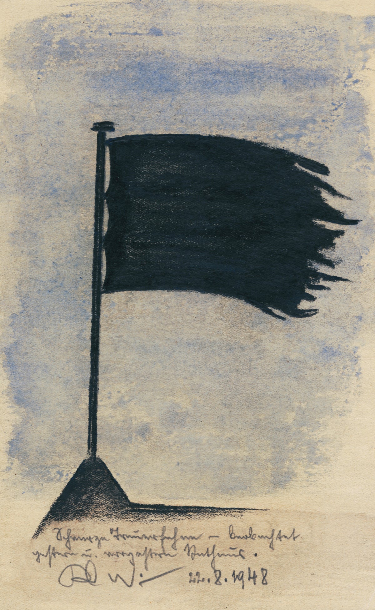 Karl Wiener — Schwarze Trauerfahne (Black Mourning Flag) | Expressionist Art Print