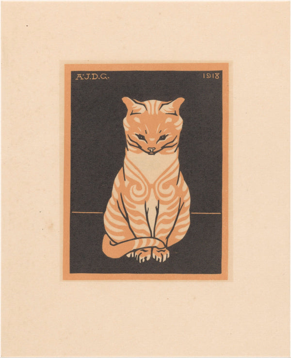 Julie de Graag — Seated Cat | Woodcut Print