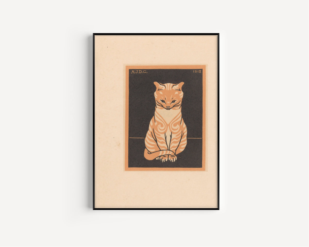 Julie de Graag — Seated Cat | Woodcut Print