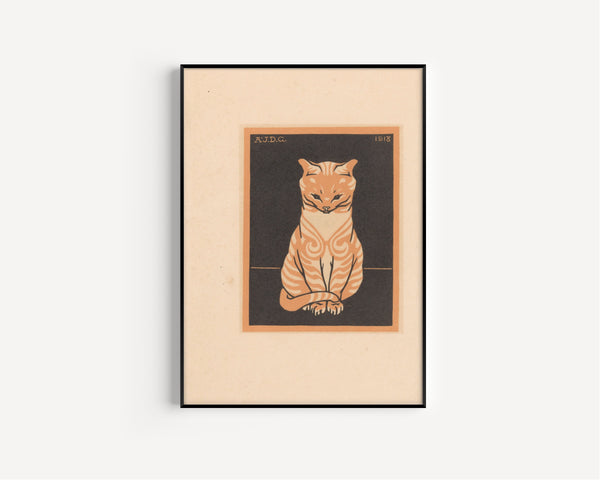 Julie de Graag — Seated Cat | Woodcut Print