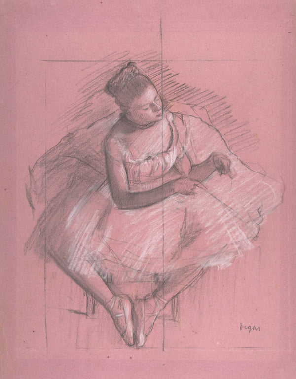 Edgar Degas — Seated Dancer (Study on Pink Paper) | Fine Art Print
