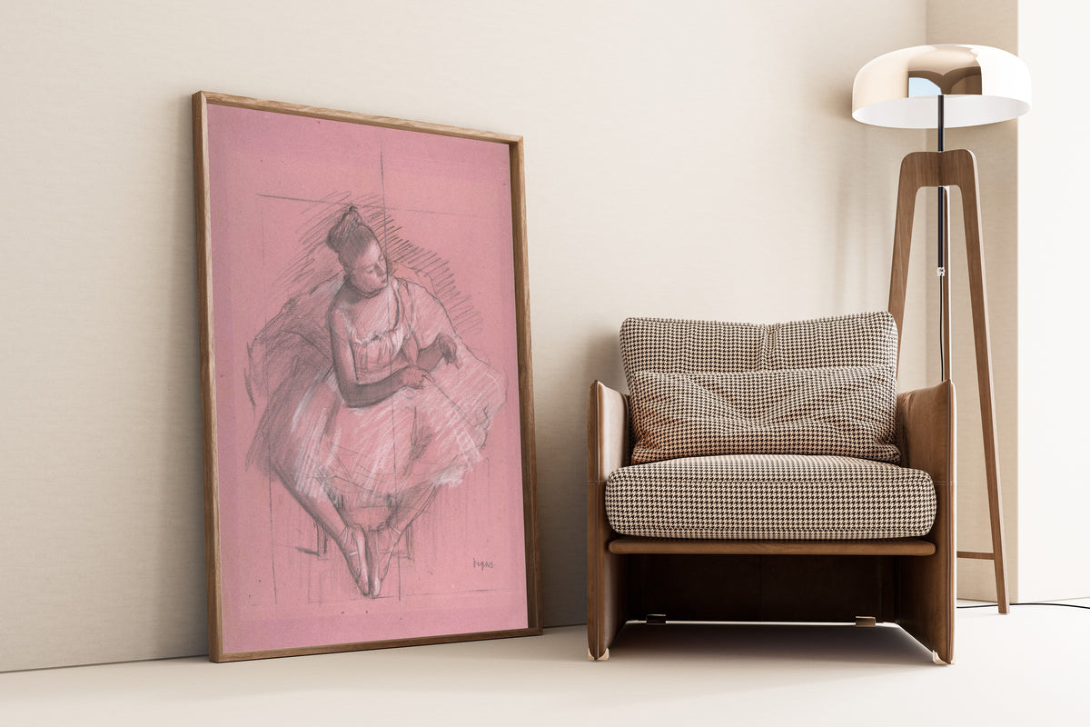 Edgar Degas — Seated Dancer (Study on Pink Paper) | Fine Art Print