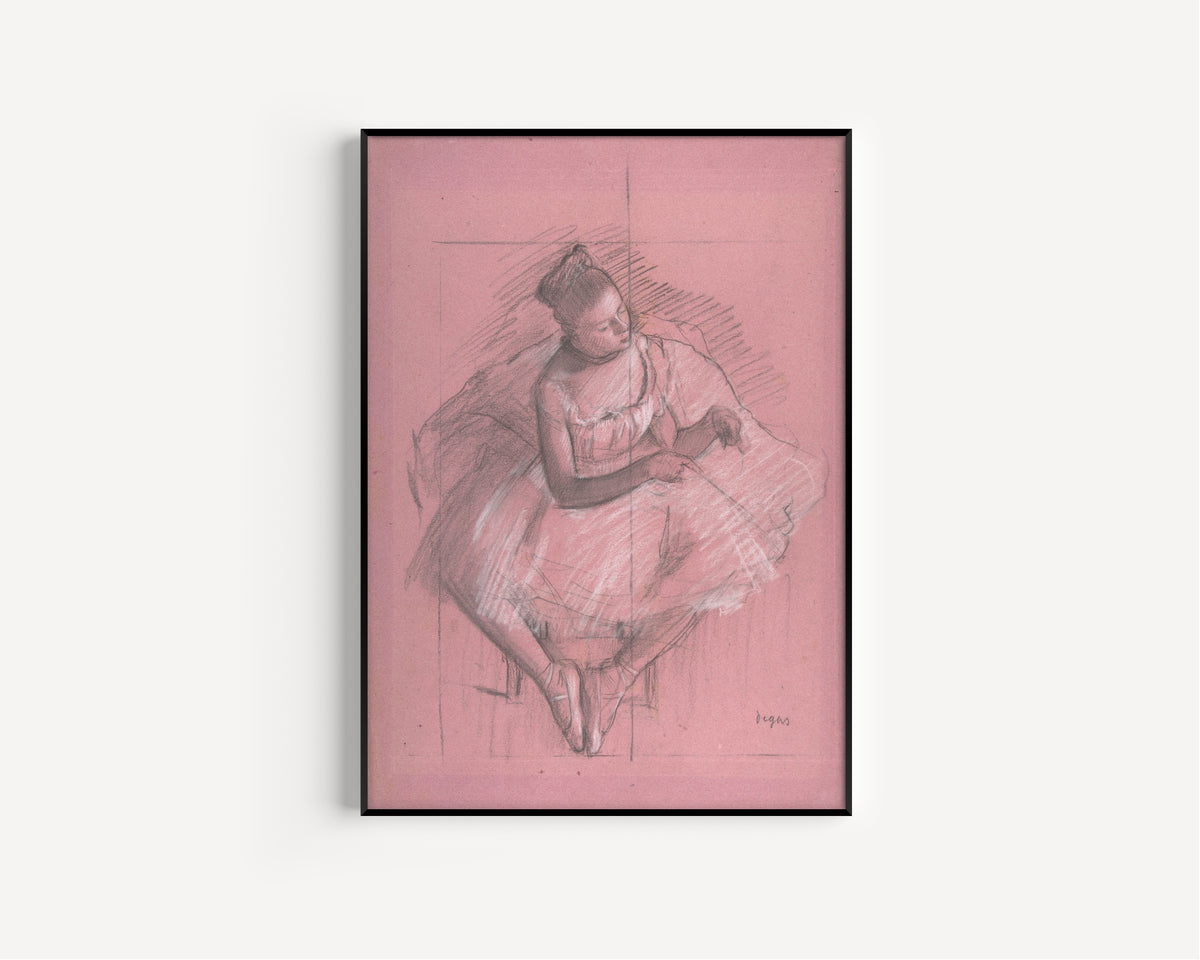 Edgar Degas — Seated Dancer (Study on Pink Paper) | Fine Art Print