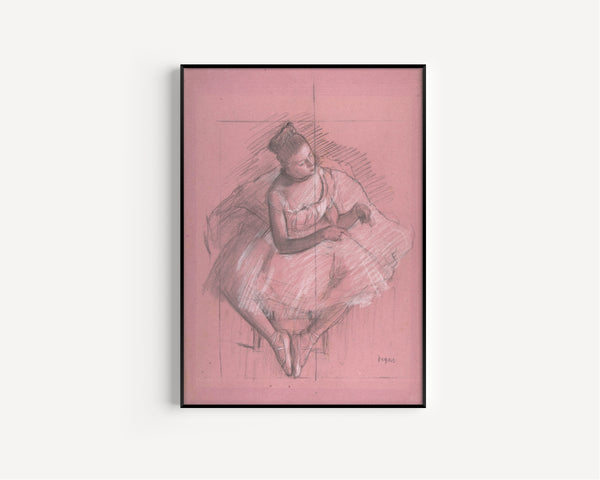Edgar Degas — Seated Dancer (Study on Pink Paper) | Fine Art Print