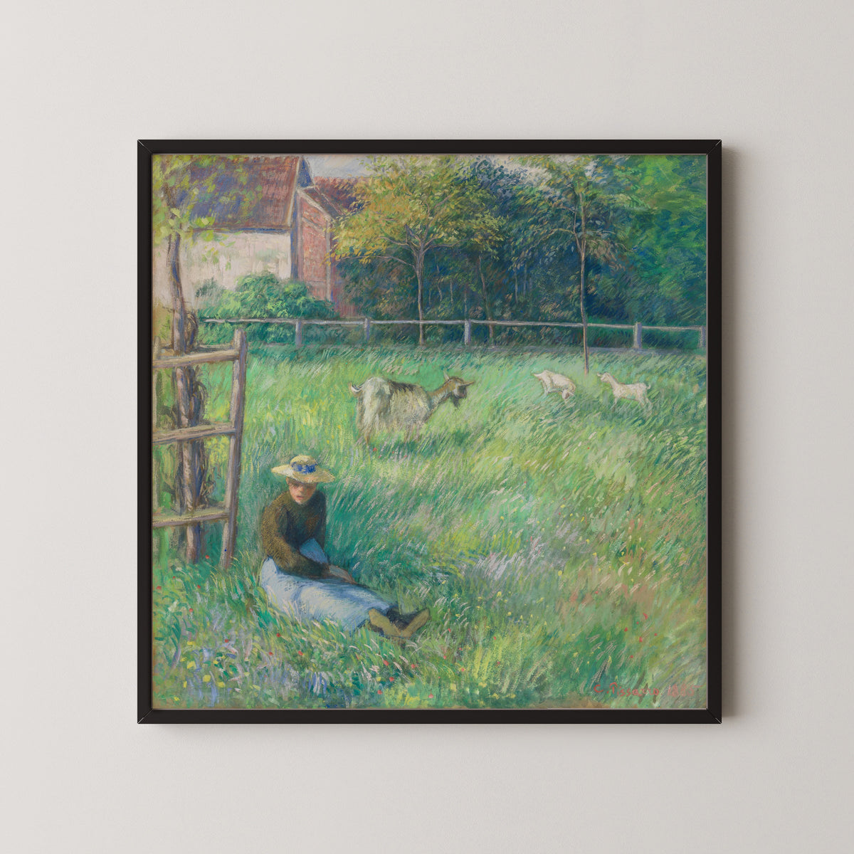 Camille Pissarro — Seated Peasant Woman with Goats | Fine Art Print