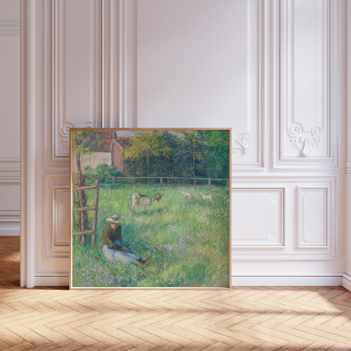 Camille Pissarro — Seated Peasant Woman with Goats | Fine Art Print