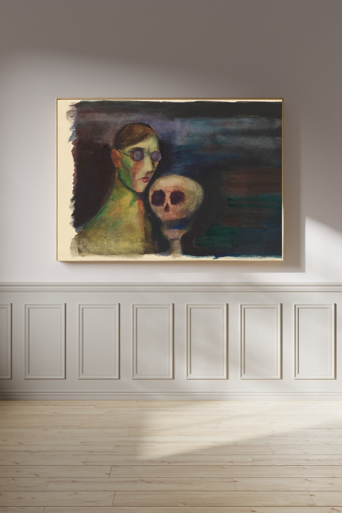 Karl Wiener — Selbstporträt mit dem Tod (Self-Portrait with Death) | Surreal Art Print