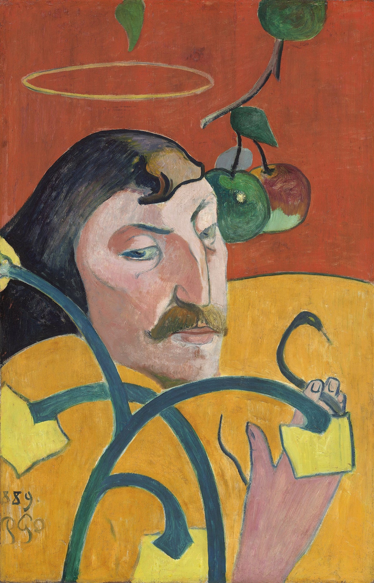 Paul Gauguin — Self-Portrait with Halo and Snake | Fine Art Print