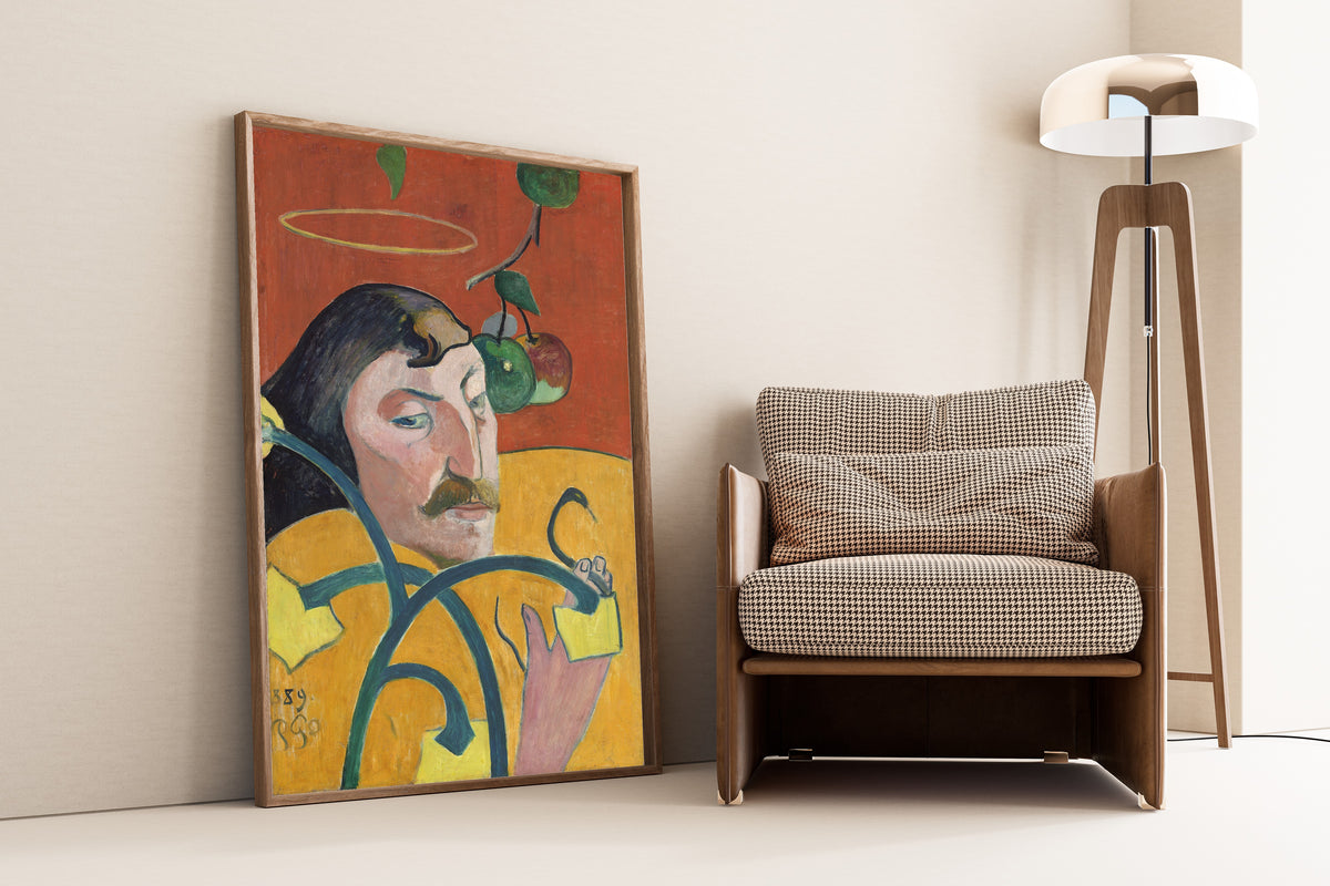 Paul Gauguin — Self-Portrait with Halo and Snake | Fine Art Print