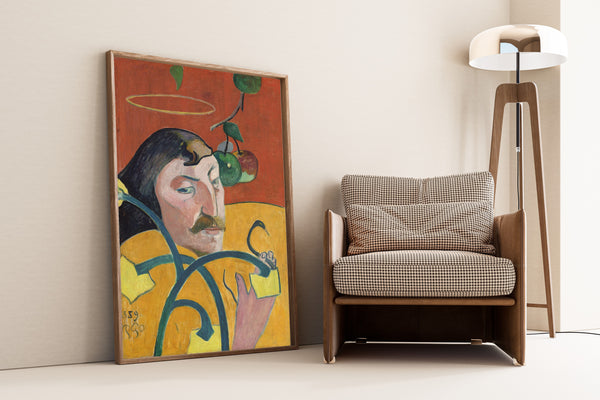 Paul Gauguin — Self-Portrait with Halo and Snake | Fine Art Print