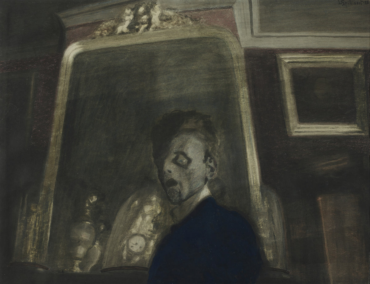 Léon Spilliaert — Self-Portrait with Mirror | Symbolist Art Print