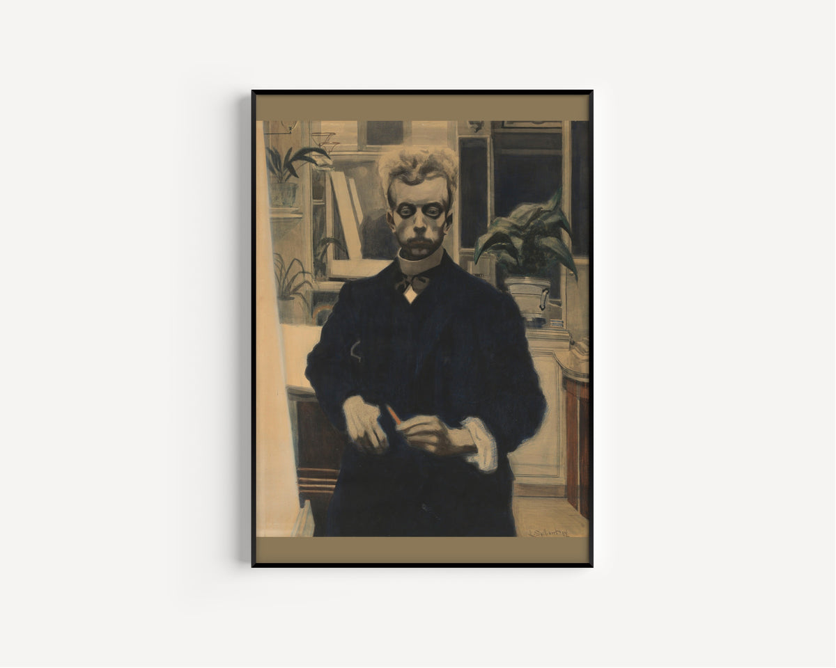 Léon Spilliaert — Self-Portrait with Red Pencil | Symbolist Art Print