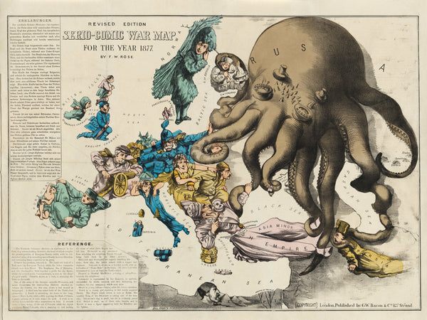 Frederick W. Rose — Serio-Comic War Map for the Year 1877 | Satirical Map Print