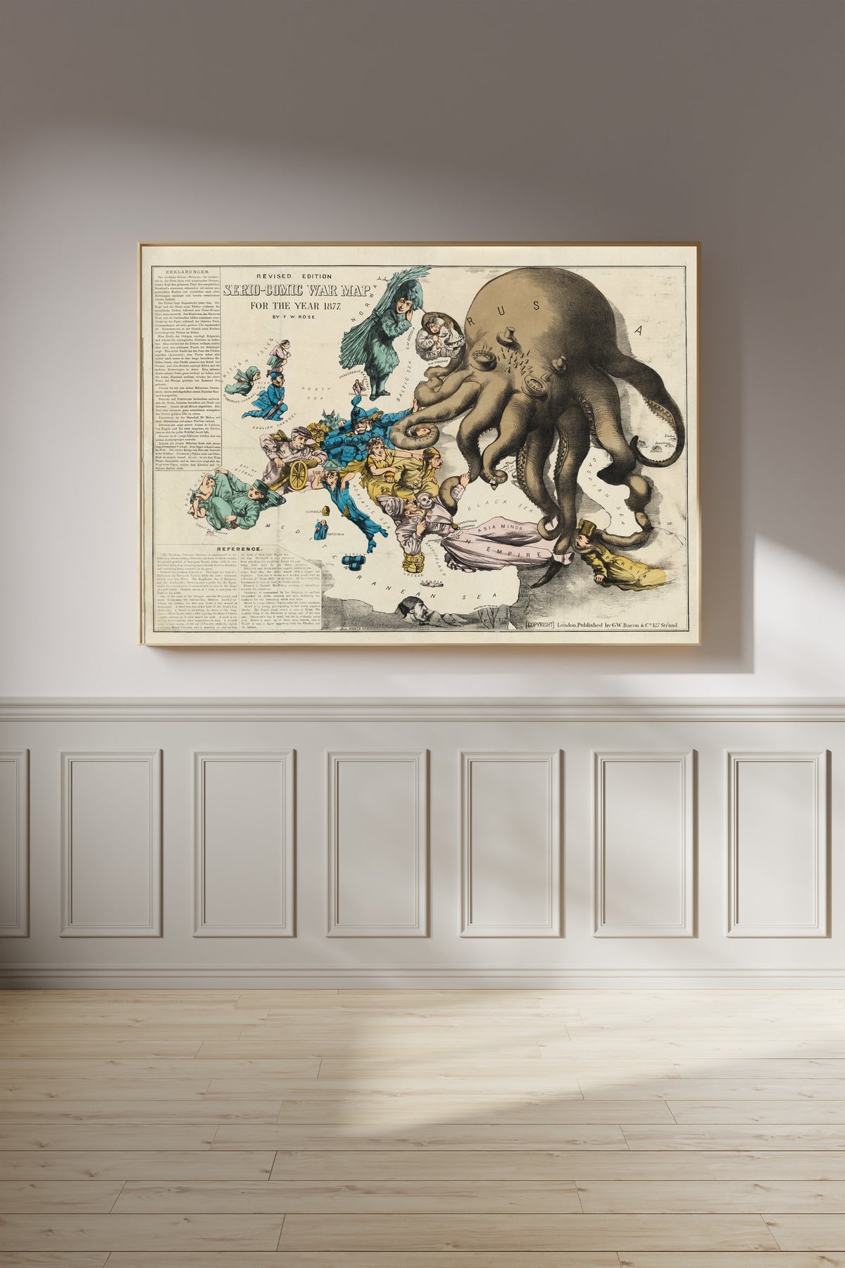 Frederick W. Rose — Serio-Comic War Map for the Year 1877 | Satirical Map Print