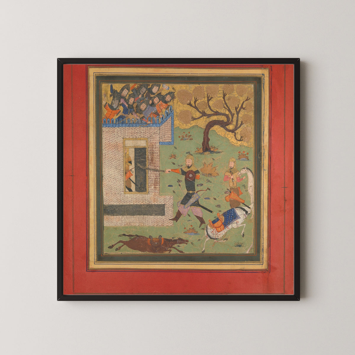 Shahnama: Bizhan Forces Farud to Retreat into his Fort | Islamic Manuscript Painting Print