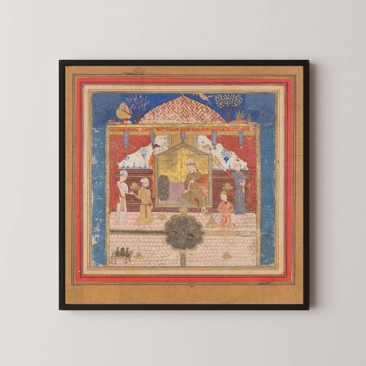 Shahnama: Khusrau Parviz before his Father Hurmuzd (?) | Islamic Manuscript Painting Print