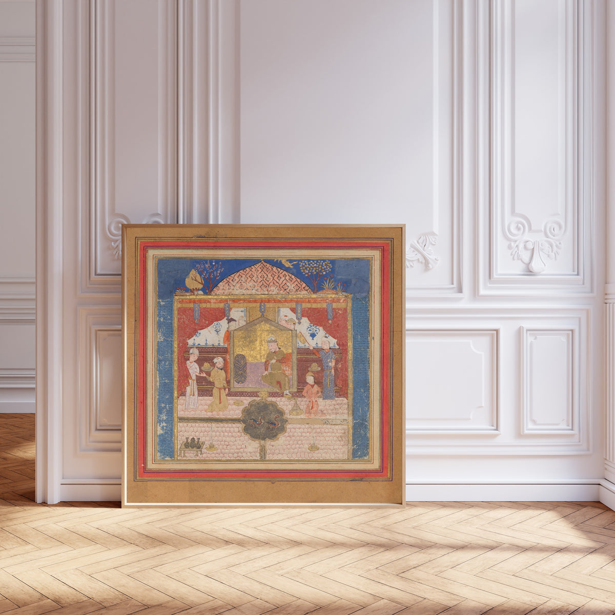 Shahnama: Khusrau Parviz before his Father Hurmuzd (?) | Islamic Manuscript Painting Print
