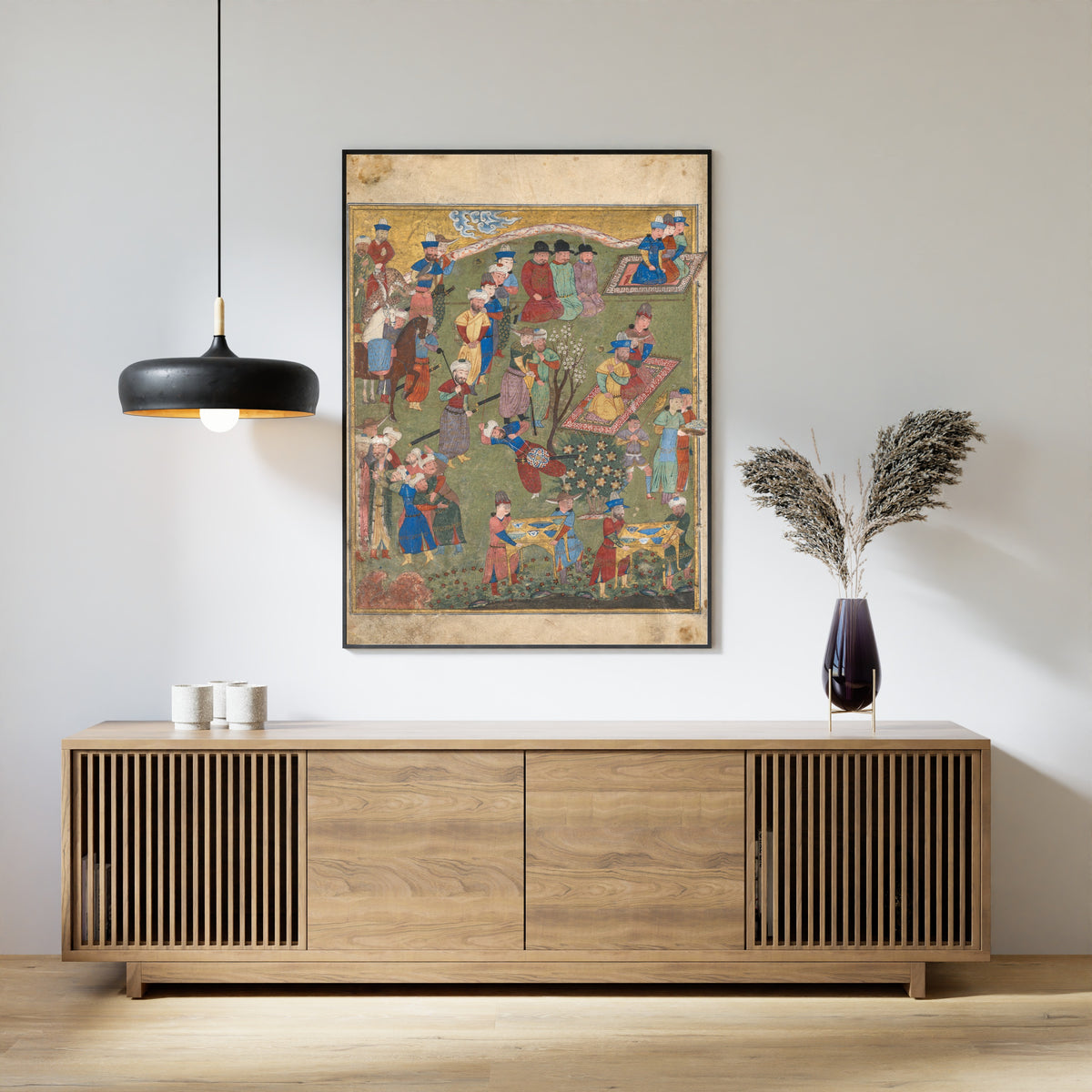 Shahnama: Royal Reception in a Landscape | Persian Miniature Art Print
