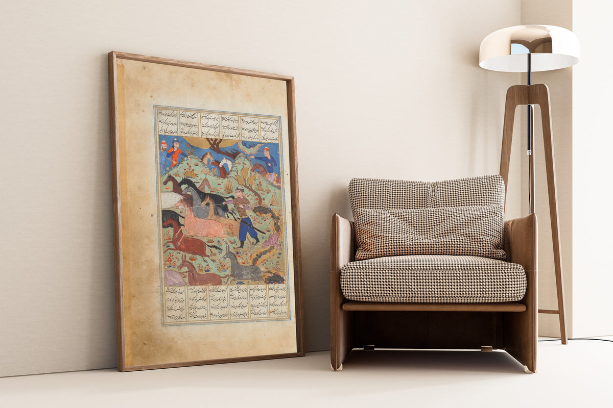 Shahnama: Rustam Lassos Rakhsh | Islamic Manuscript Painting Print