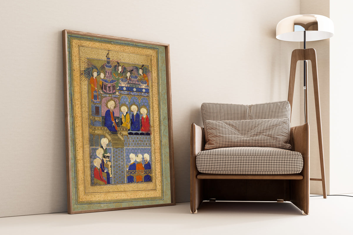 Shahnama-i al-i Osman: Sultan Suleyman in the Guise of King Solomon | Ottoman Miniature Art Print