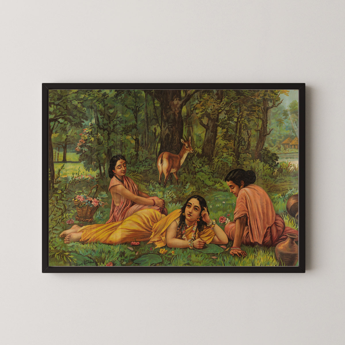 Raja Ravi Varma — Shakuntala Writing Her Letter of Love | Fine Art Print