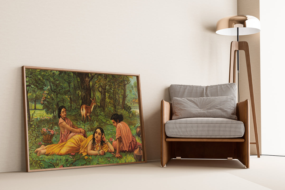 Raja Ravi Varma — Shakuntala Writing Her Letter of Love | Fine Art Print