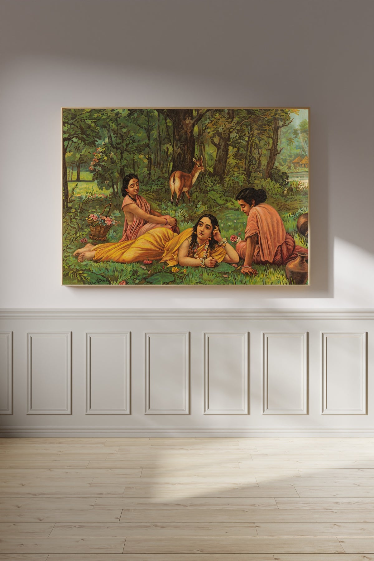 Raja Ravi Varma — Shakuntala Writing Her Letter of Love | Fine Art Print