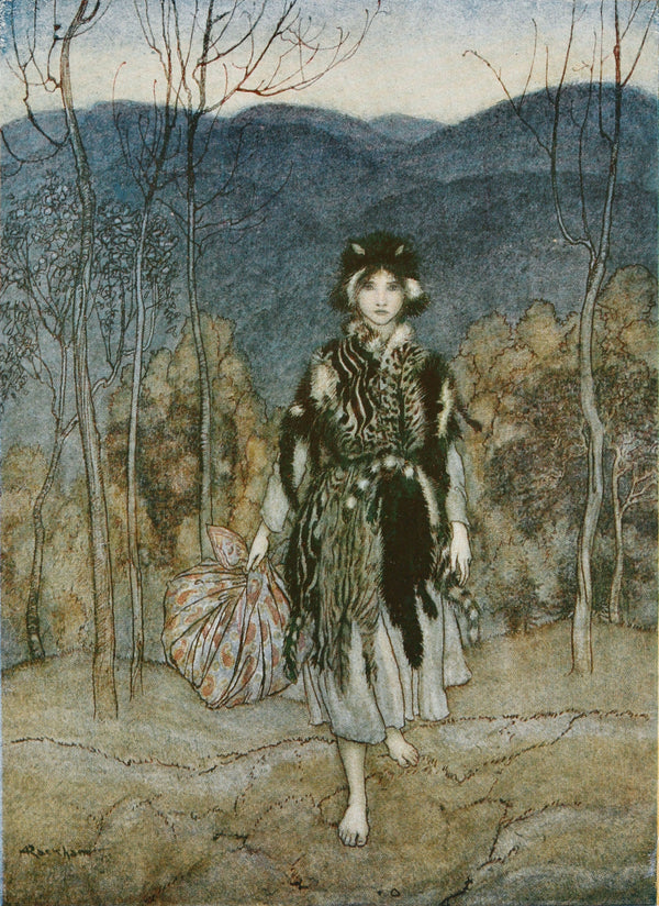 Arthur Rackham — She Went Along, and Went Along, and Went Along | Fairy Tale Illustration Print