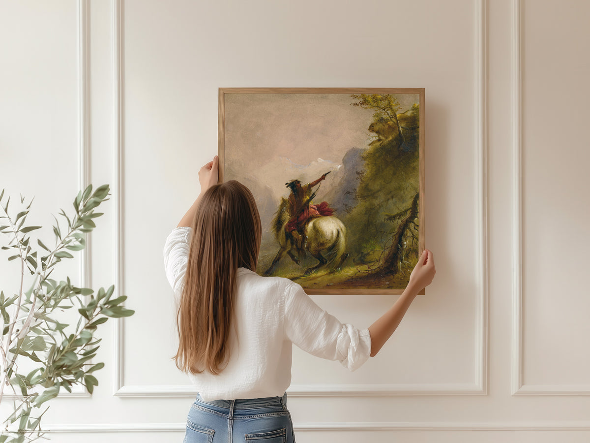Alfred Jacob Miller — Shooting a Cougar | Western Art Print