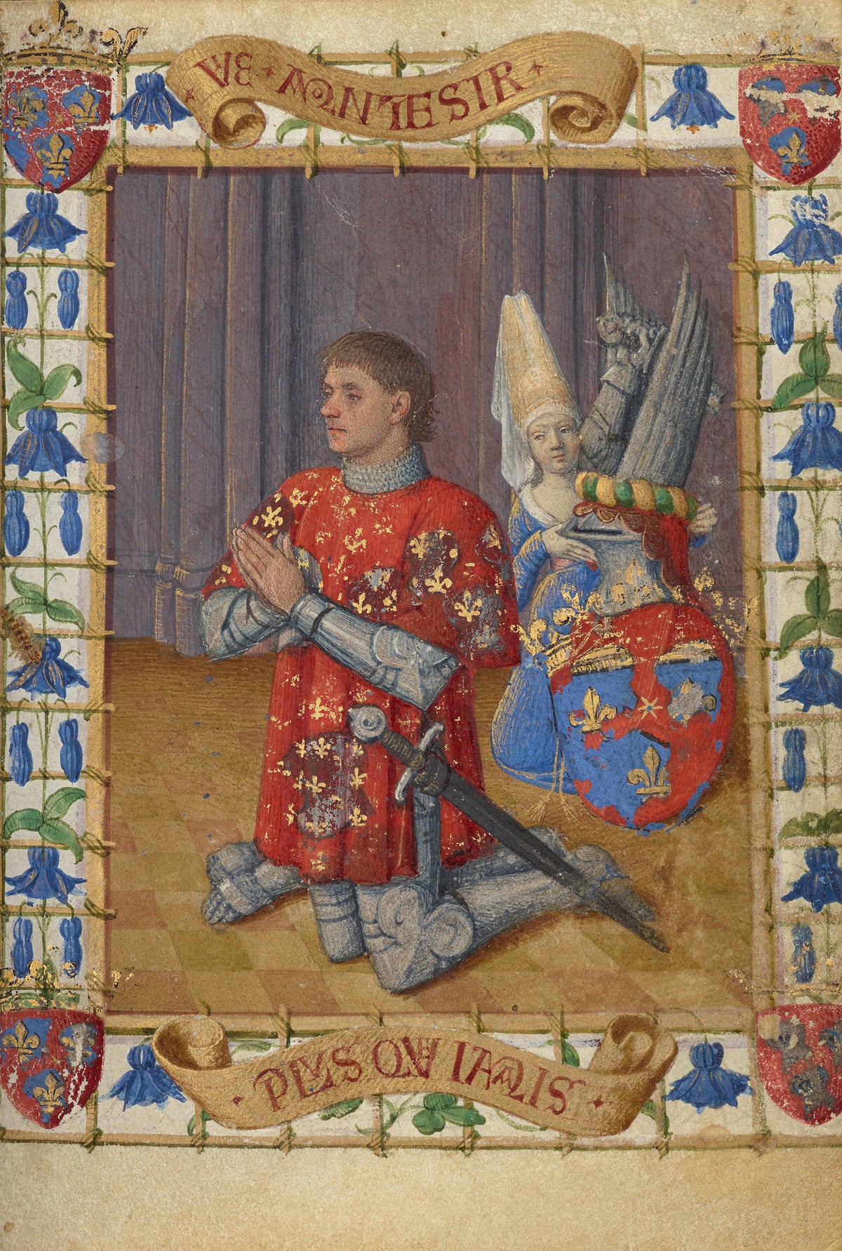 Jean Fouquet — Simon de Varie Kneeling in Prayer | Illuminated Manuscript Print