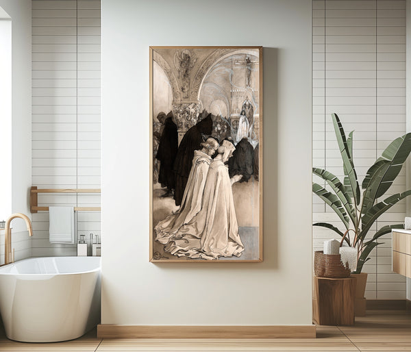 Carl Larsson — Singoalla: Kneeling at Mass | Illustration Art Print