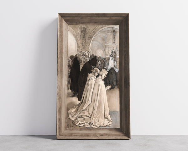 Carl Larsson — Singoalla: Kneeling at Mass | Illustration Art Print