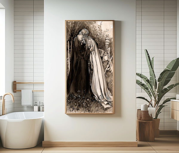 Carl Larsson — Singoalla: The Embrace beside the Angel | Illustration Art Print