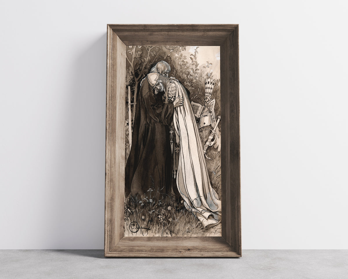 Carl Larsson — Singoalla: The Embrace beside the Angel | Illustration Art Print