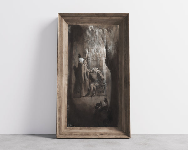 Carl Larsson — Singoalla: The Monk and the Demon | Illustration Art Print