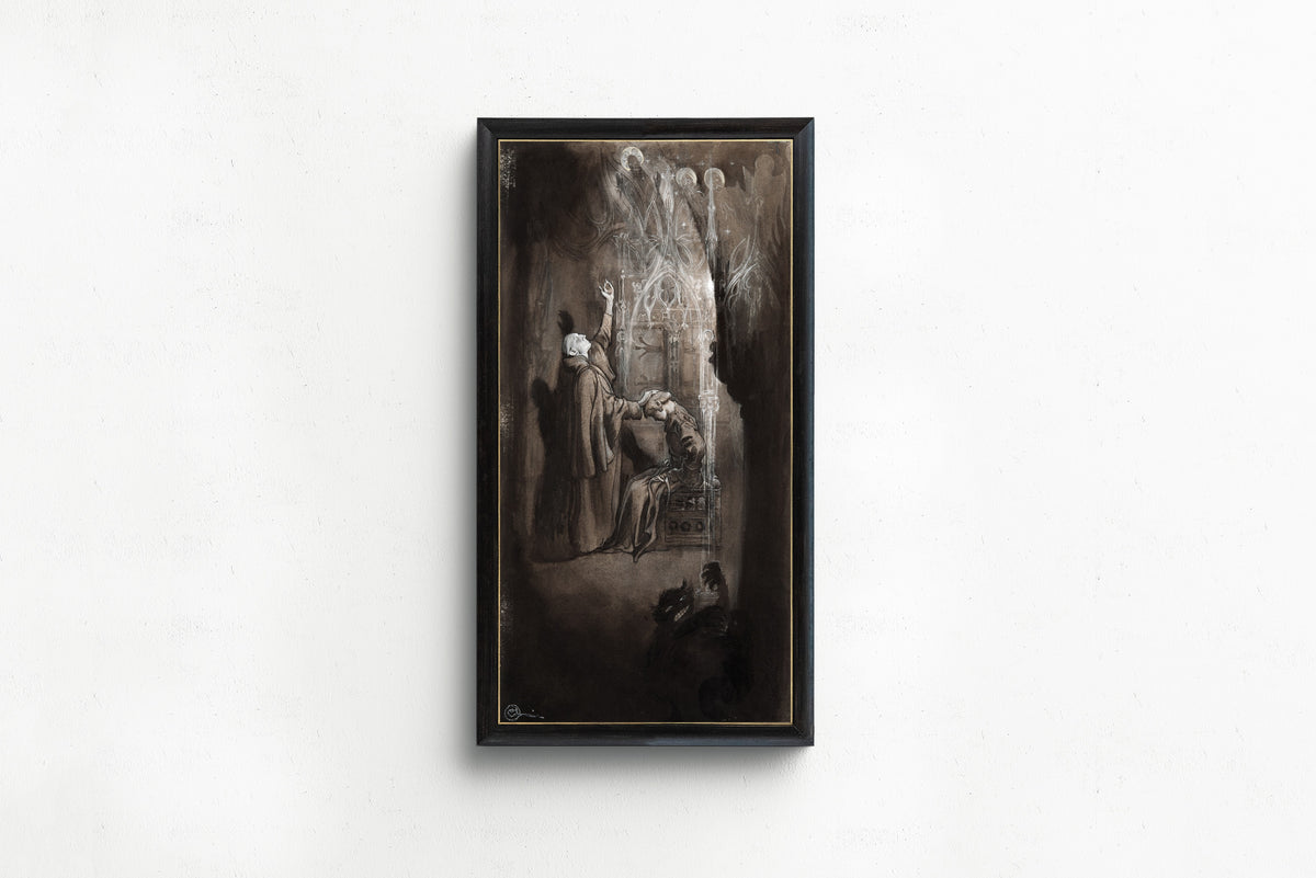 Carl Larsson — Singoalla: The Monk and the Demon | Illustration Art Print