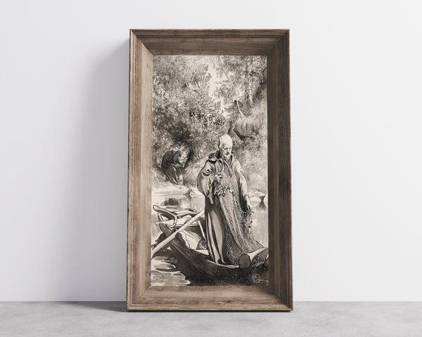 Carl Larsson — Singoalla: The Monk with the Fishing Net | Illustration Art Print