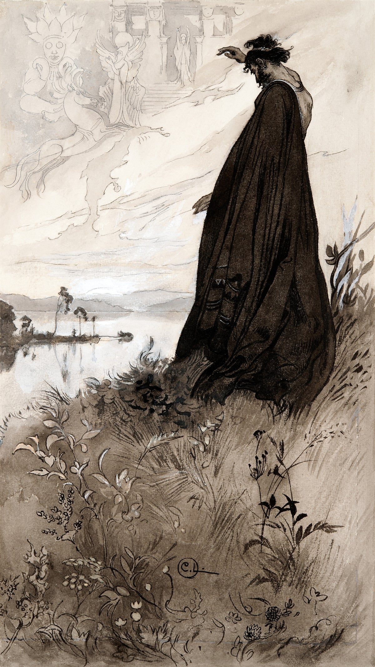 Carl Larsson — Singoalla: The Vision above the Lake | Illustration Art Print