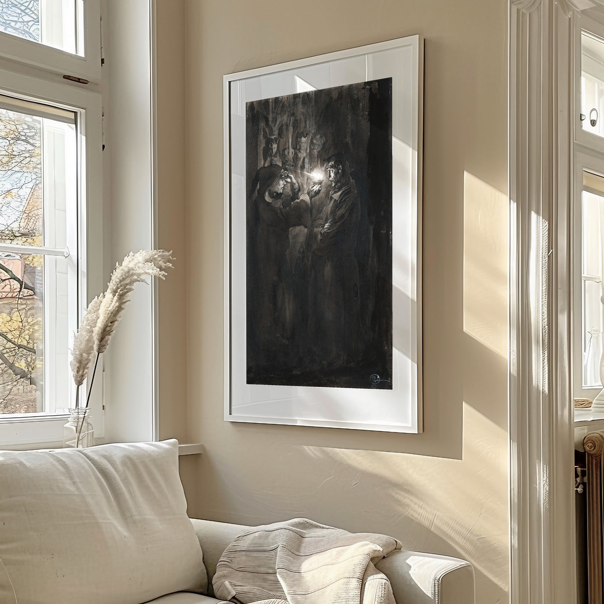 Carl Larsson — Singoalla: Two Figures by Lamplight | Illustration Art Print