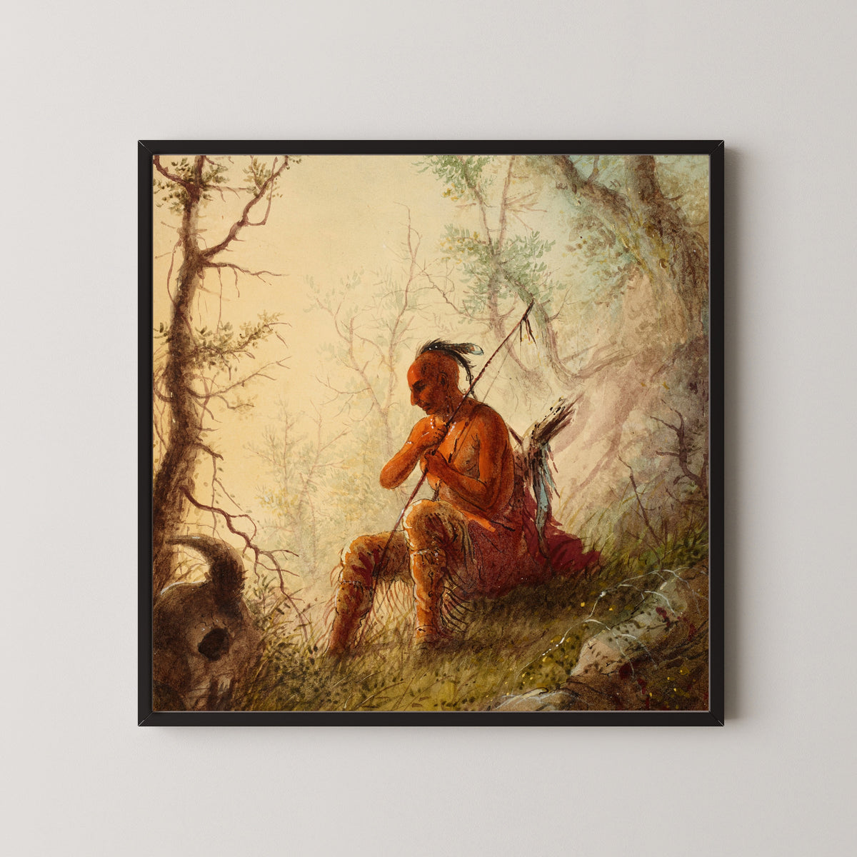 Alfred Jacob Miller — Sioux Indian at a Grave | Western Art Print