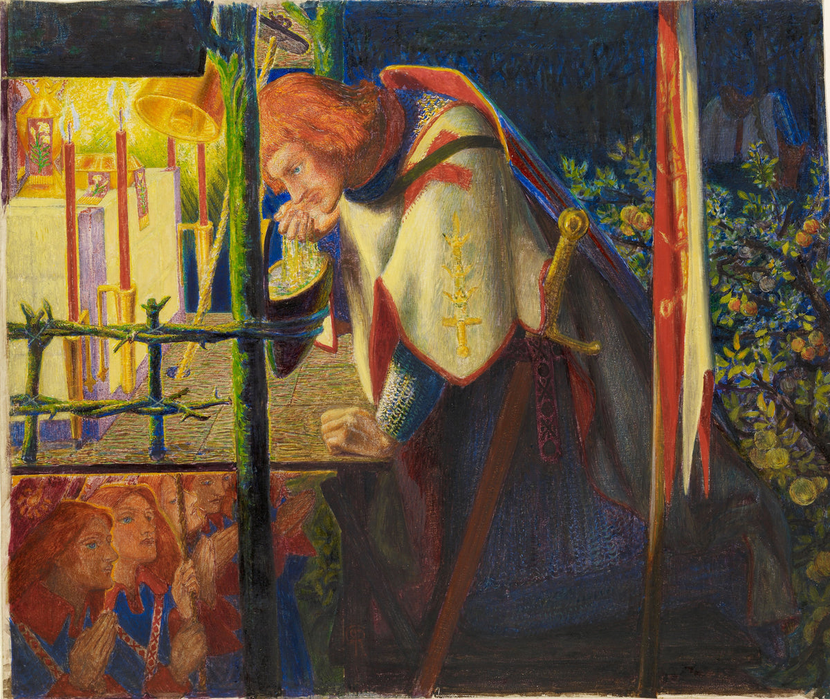 Dante Gabriel Rossetti — Sir Galahad at the Ruined Chapel | Pre-Raphaelite Art Print